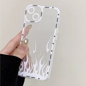 ⚠️Clearance iPhone 14/ 14 Pro Max Clear Phone Case with White Flame Design